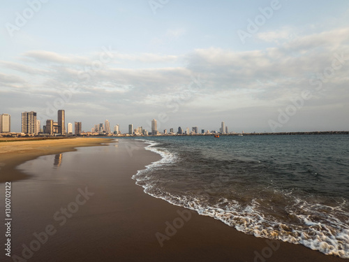 Colombo Port City Beach - Golden Hour