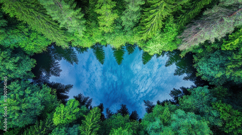 Fototapeta premium Stunning Lake Reflections in Lush Green Surroundings