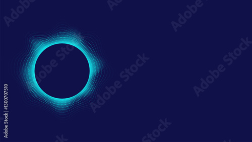 Vector illustration of Circle sphere on blue background