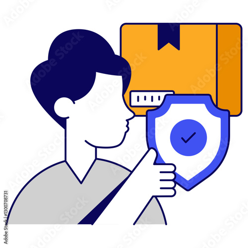 Editable design icon of parcel security
