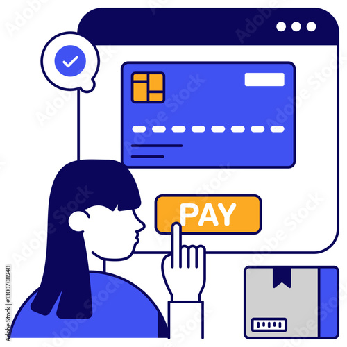 Trendy vector design of parcel card payment