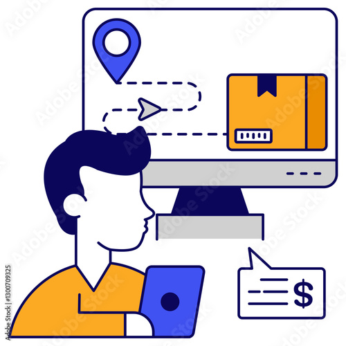 Modern design icon of parcel location