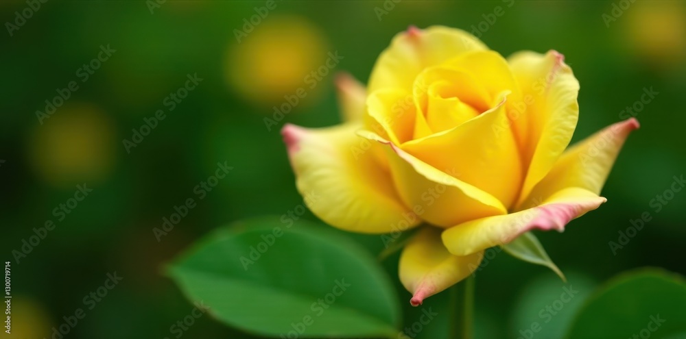 Close-up of vibrant yellow rose blossom, green leaves , foliage, beauty, photography Close-up of vibrant yellow rose blossom, green leaves , foliage, beauty, photography