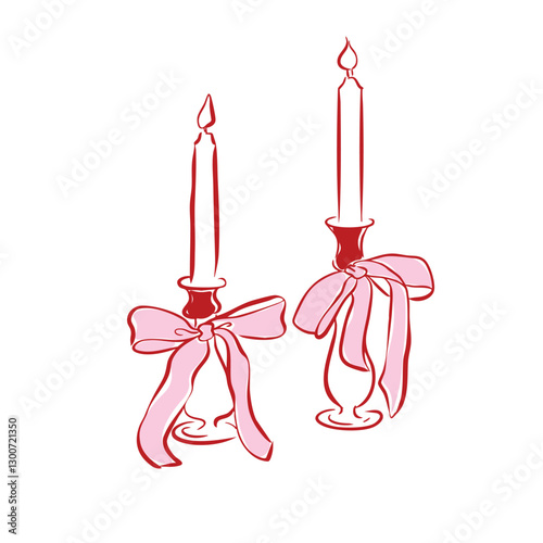 Hand drawn bachelorette candle vector