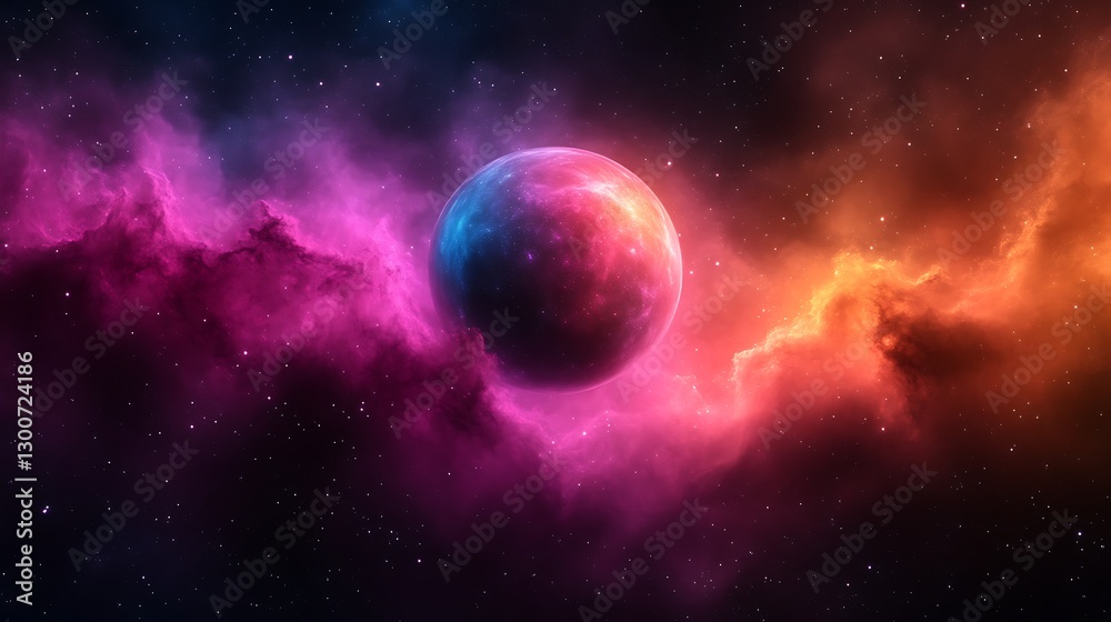 Fototapeta premium Cosmic Planet Nebula Space Scene Celestial Wonder
