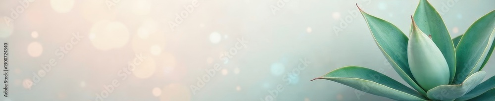 Obraz premium Soft pastel agave leaf backdrop, subtle color gradients, graphic, image