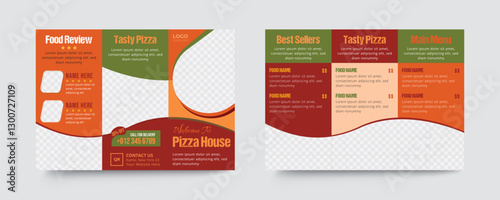 Pizza trifold brochure menu template design