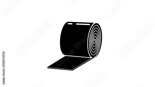 Steel roll, black isolated silhouette