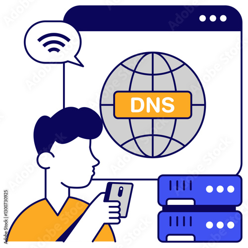 Editable design icon of dns