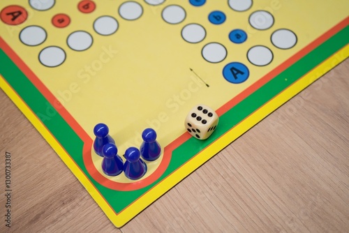 Blue Team Ready to Roll – Ludo Game Start with Dice