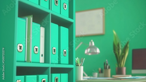lockable storage boxes in a home office, neatly organized and maximizing workspace efficiency. Stackable, lockable, storage boxes, home office, workspace efficiency, organization, file storage, 