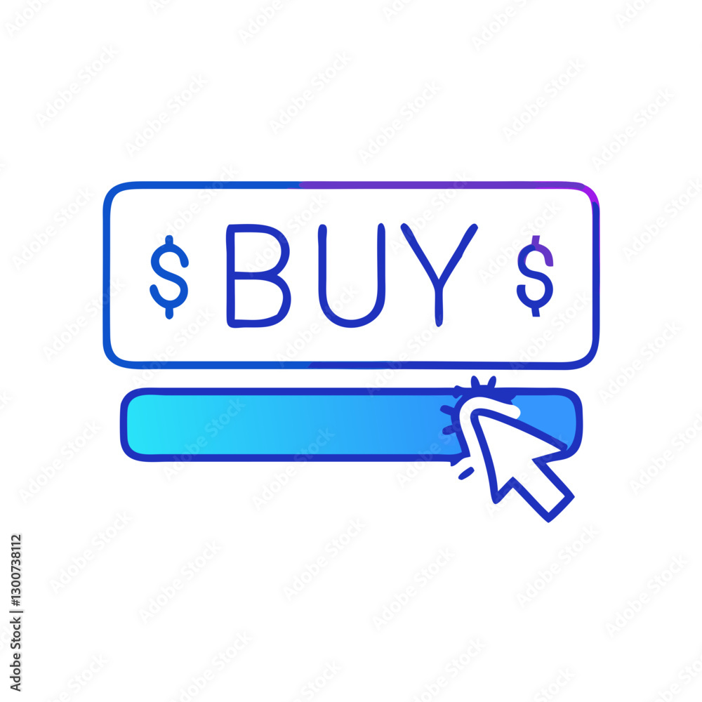 Clicking buy button with dollar sign for online shopping Clicking buy button with dollar sign for online shopping