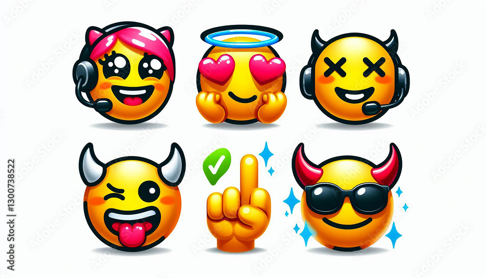A brand-new set of expressive emoticons designed for modern conversations. A brand-new set of expressive emoticons designed for modern conversations.