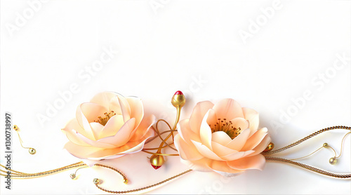 pink roses on white background, for congratulations