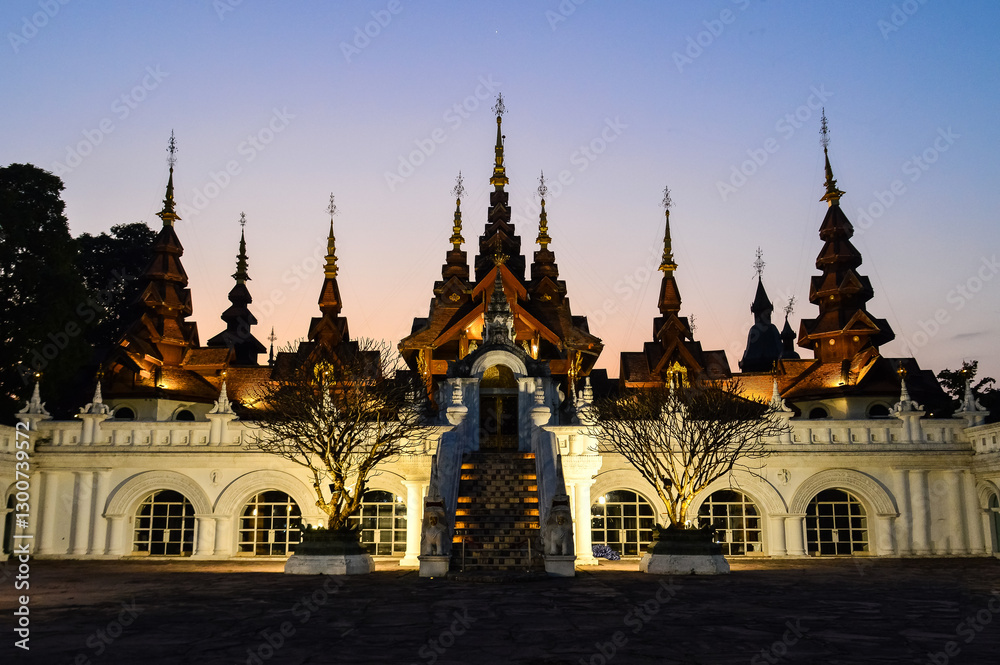 Ancient Lanna Architecture in night at Dhara Dhevi Chiang Mai, Northern Thailand Ancient Lanna Architecture in night at Dhara Dhevi Chiang Mai, Northern Thailand