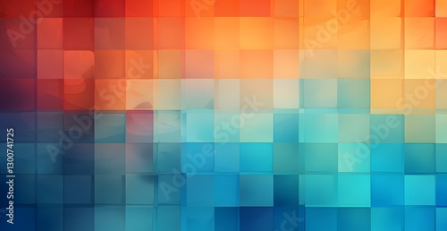 Abstract background with colorful squares Colorful blue and orange squares shape. 
