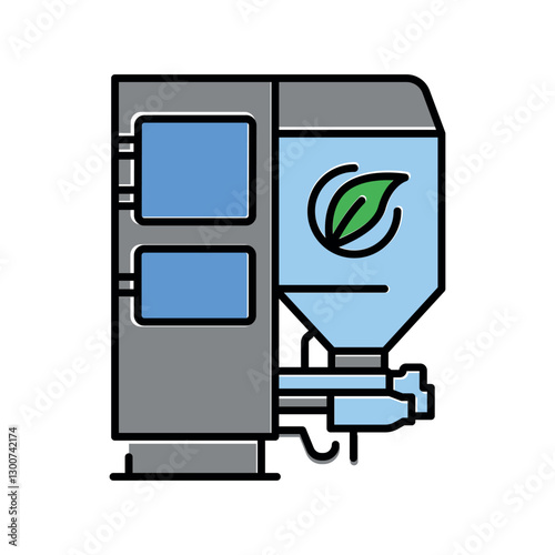 Pellet boilers color line icon.