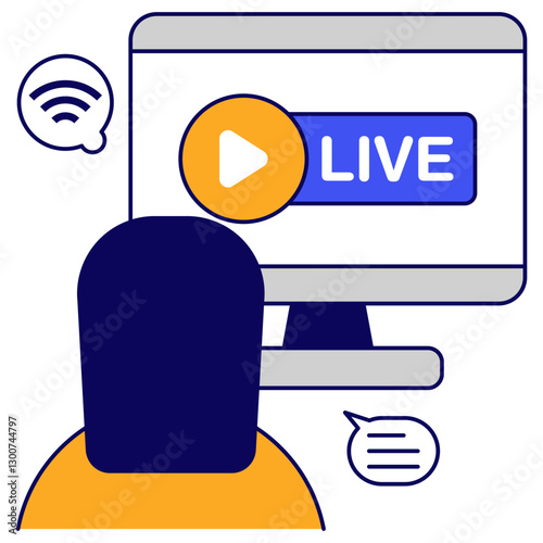 Modern design icon of live video