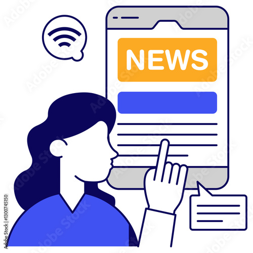 Modern design icon of mobile news