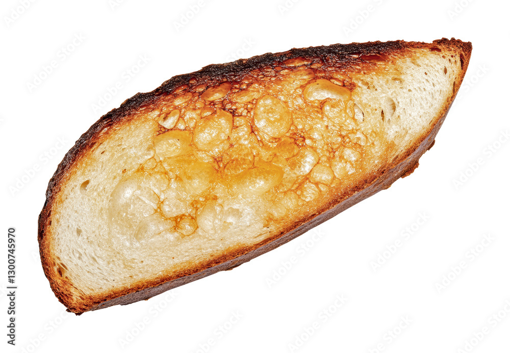 Deliciously toasted bread slice with crispy crust, perfect for breakfast or snacking, showcasing golden texture and airy interior, cut out Deliciously toasted bread slice with crispy crust, perfect for breakfast or snacking, showcasing golden texture and airy interior, cut out