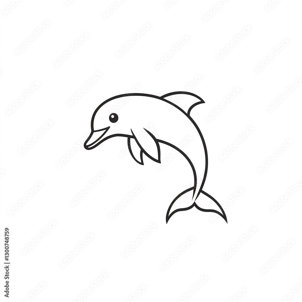 Joyful Dolphin Leaping: A Delightful Minimalist Line Art Design Joyful Dolphin Leaping: A Delightful Minimalist Line Art Design