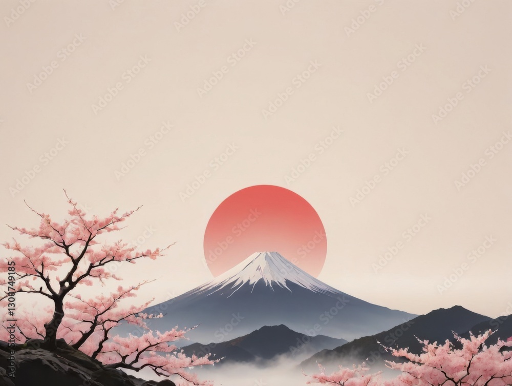 Fototapeta premium Mount Fuji Minimalist Wallpaper