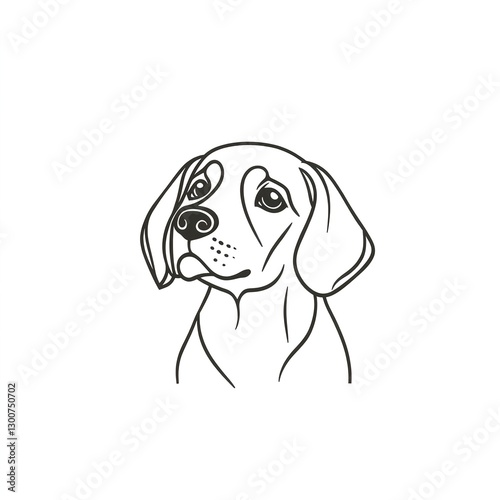 Adorable Puppy Line Art: A charming minimalist design featuring a cute canine, perfect for pet lovers and simple aesthetics. photo