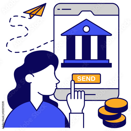 Modern design icon of mobile money send