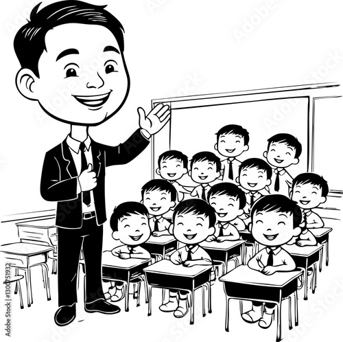 Engaging classroom learning experience school illustration educational environment teacher's perspective student interaction