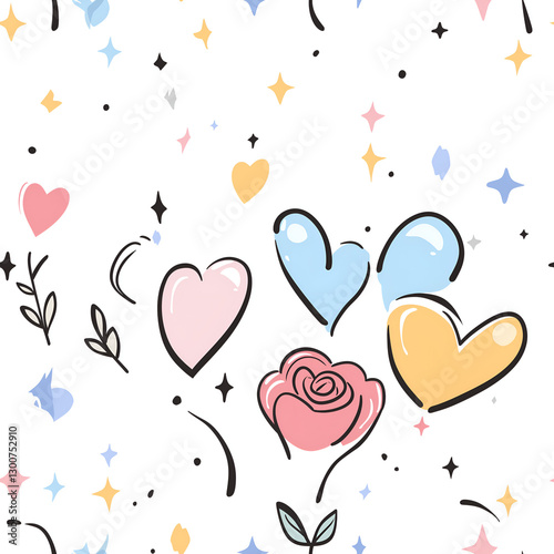seamless heart shaped balloon pattern, wedding decoration