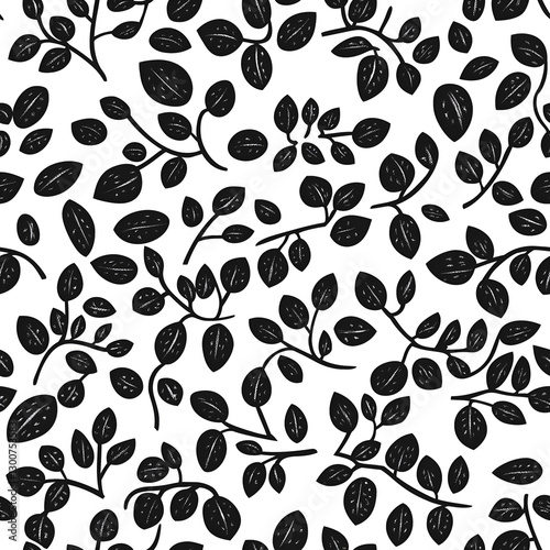 seamless pattern with black branches