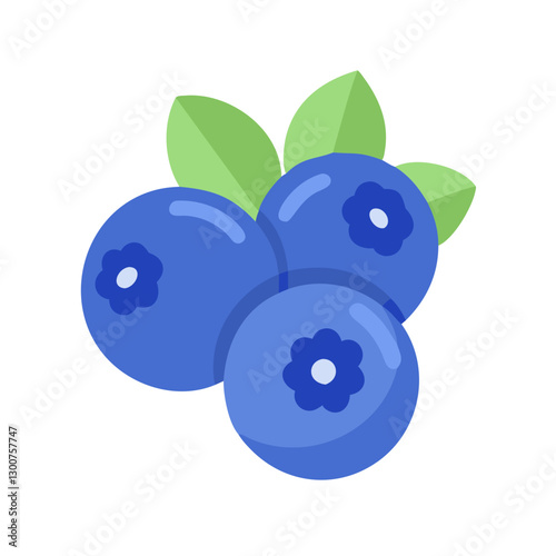 Fresh blueberries with vibrant colors and leaves