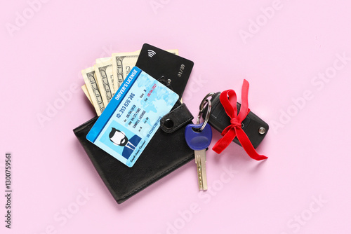 Gift keys of new car with d...
