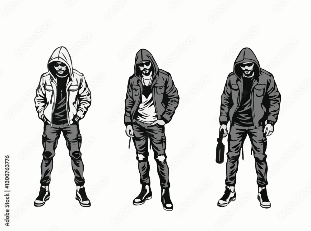 Fototapeta premium Edgy Urban Wear Vector Graphics for Fashion Enthusiasts