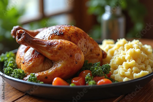 Homemade Roasted Chicken with Classic Side Dishes