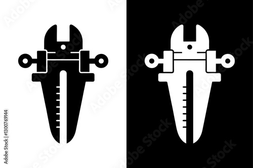 Slide Calipers Silhouette Vector Ideal for Engineering & Precision Work.