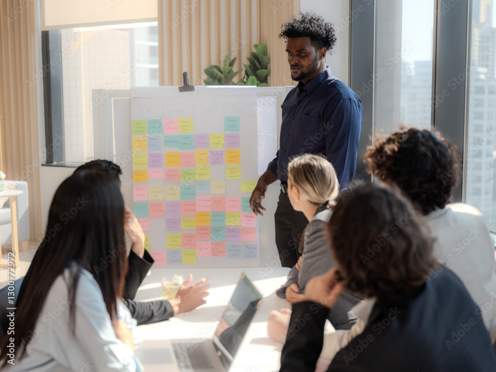 Diverse Business Team Collaborating During a Group Meeting in th