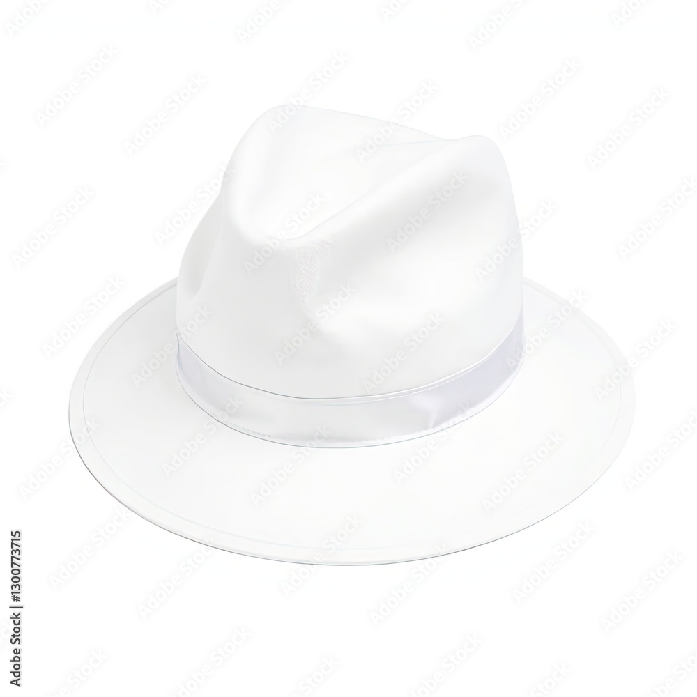 Plain white hat isolated on a white background, depicted in bright, vibrant colors, conveying a lively and energetic mood Plain white hat isolated on a white background, depicted in bright, vibrant colors, conveying a lively and energetic mood