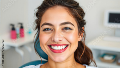 Woman at dentist. Beautiful woman showing perfect smile after treatment at dental clinic. Free Download Woman at dentist. Beautiful woman showing perfect smile after treatment at dental clinic. - GFXLoad