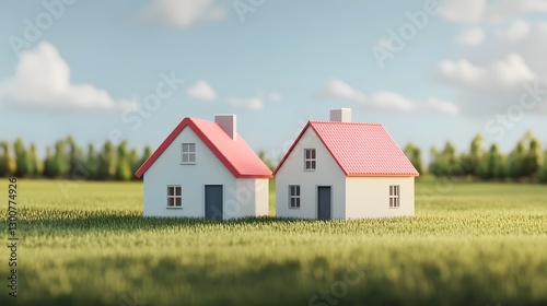 Wallpaper Mural Residential Property Dispute:Two Homes Claim Ownership in Rural Landscape Torontodigital.ca