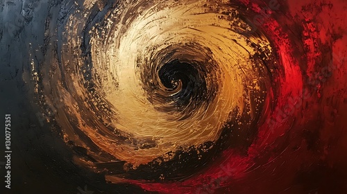 Wallpaper Mural A hypnotic gradient swirl that transitions from gold to crimson, resembling molten metal Torontodigital.ca