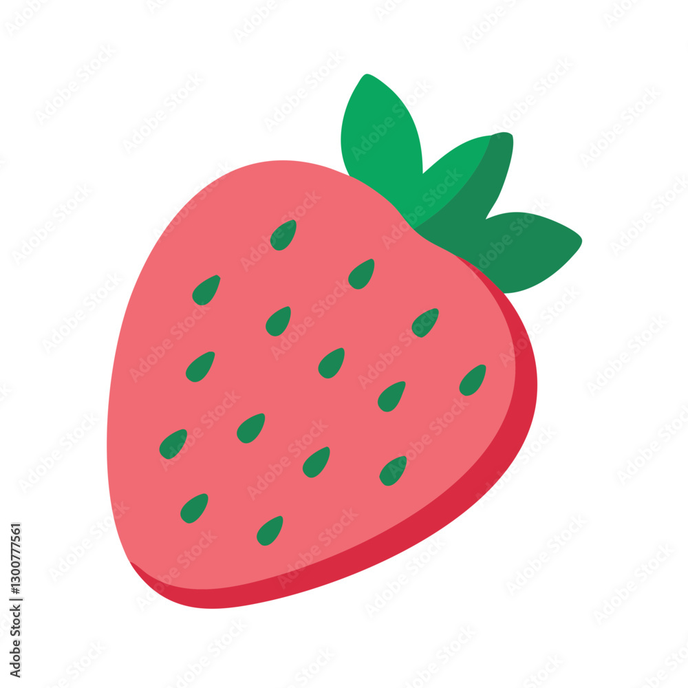Fresh strawberry with vibrant colors and flat design Fresh strawberry with vibrant colors and flat design