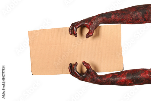 Hands of zombie with blank ...