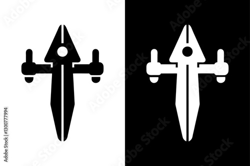Precision Slide Calipers Icon High-Quality Silhouette Vector.