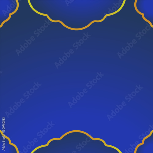 blue gradient social media background with islamic ornament