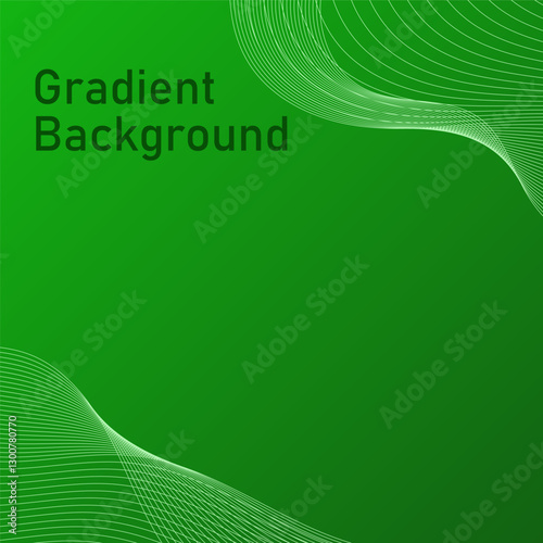 green gradient background with abstract waves