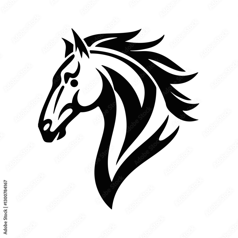 Fototapeta premium Silhouette of horse head vector