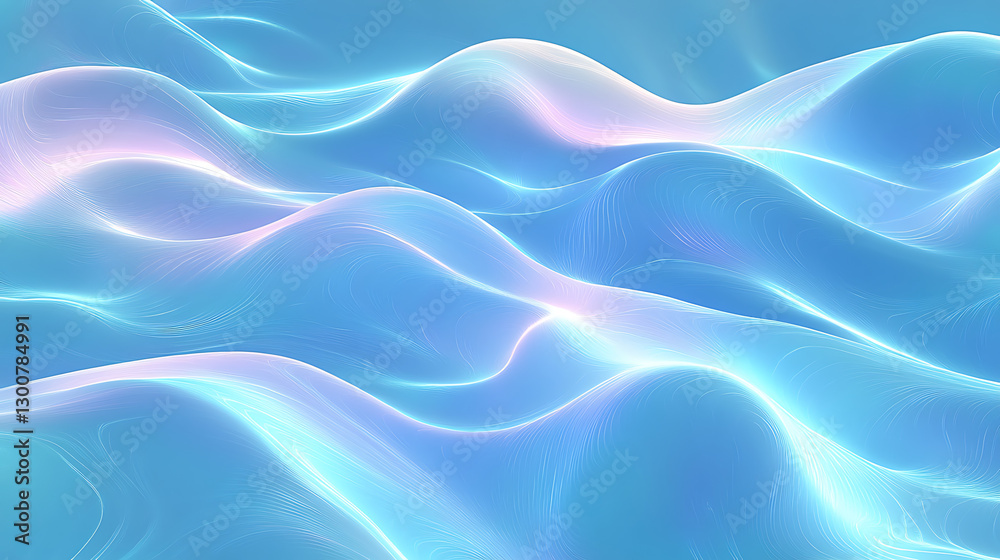 Fototapeta premium Blue background with blurry waves and abstract lighting effects, computer desktop wallpaper 4K high-definition image2