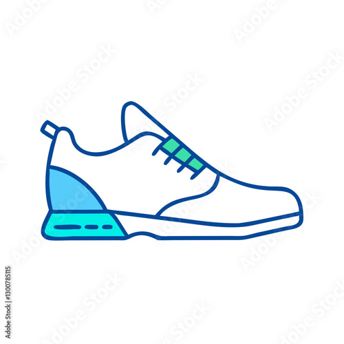 Stylish sneaker design with modern flat style and vibrant colors