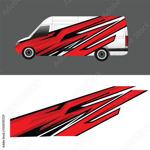 decal livery design for wrapping the body of a cargo van. decal livery for branding company cars